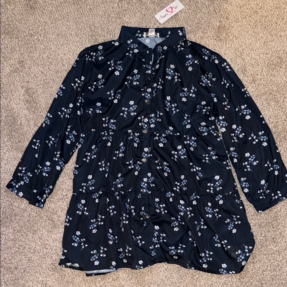 Times Two Floral Button-Up Blouse